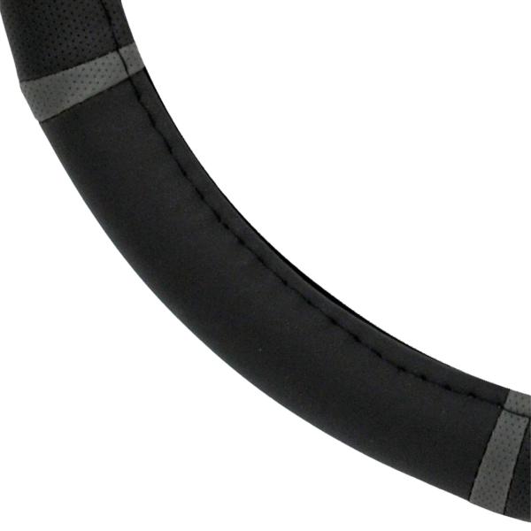 Xkeribom Lenkradbezug 37-38cm Lenkradschoner Lenkradschutz Schwarz Grau Streifen